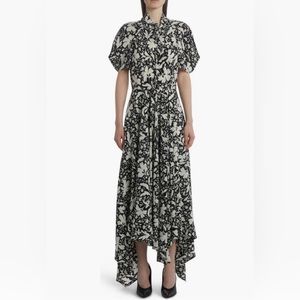 NWT $2220 Stella McCartney Floral Print Puff Sleeve Silk Dress - 10 US / 44 IT !